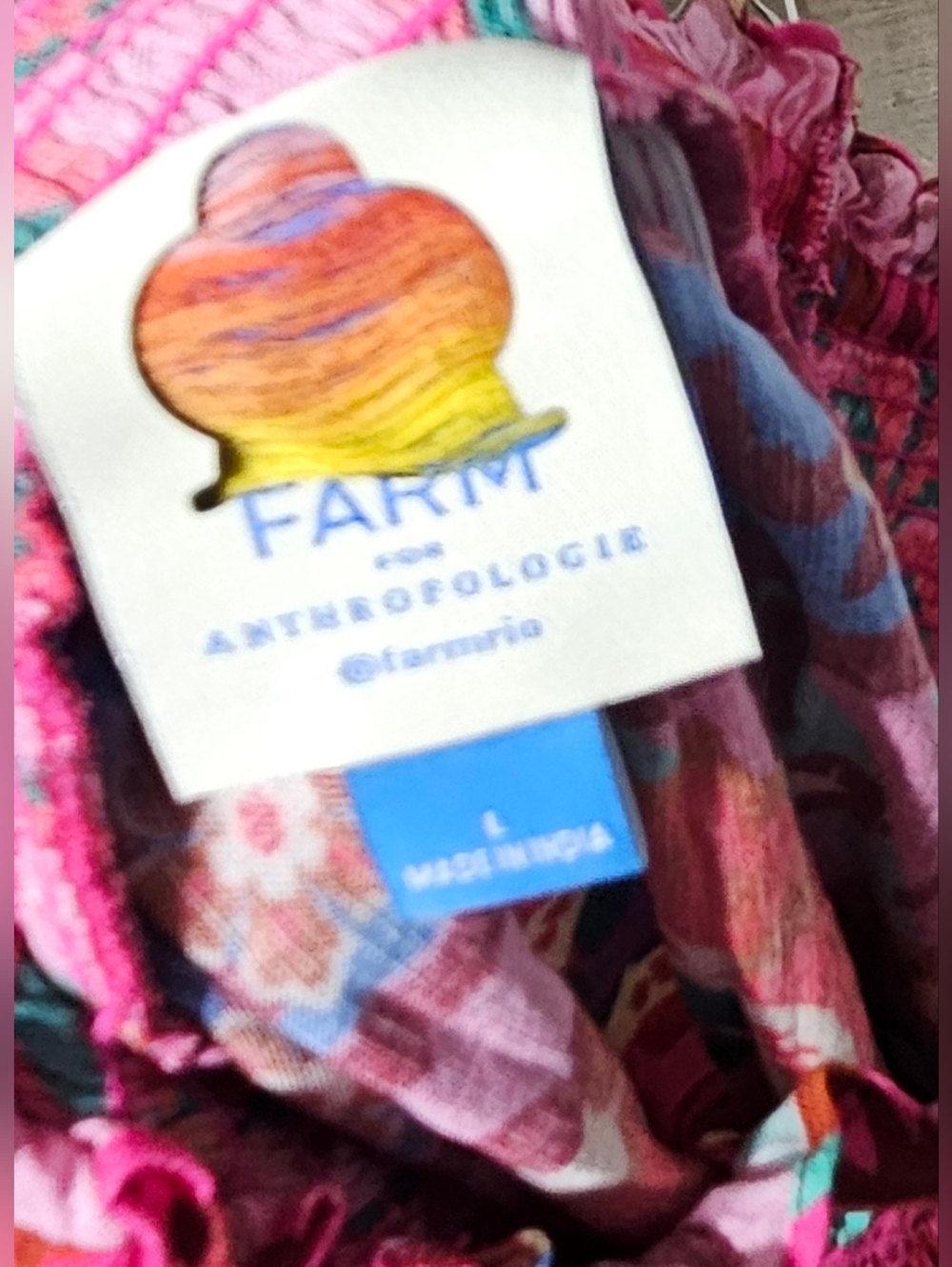 Farm Rio x Anthropologie Smocked Printed Maxi Skirt, Size L - Picture 6 of 14
